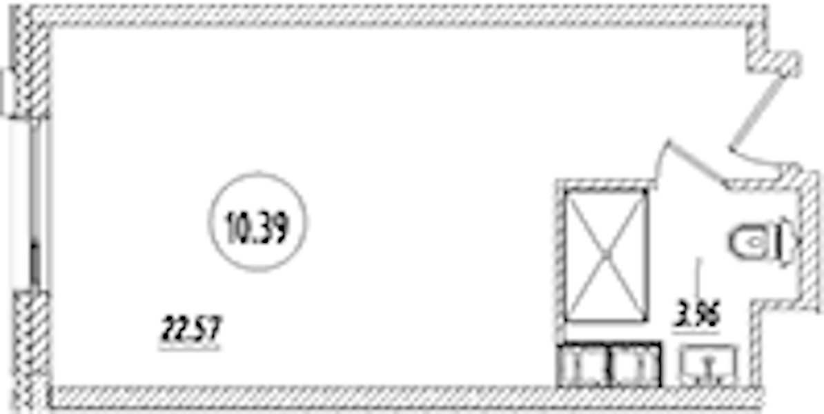 Квартира студия 26.53 м², 10/9 эт., Апарт-отель «Апарт отель Well»